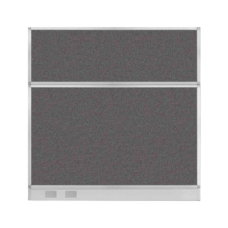 Versare Hush Panel Configurable Cubicle Partition 6' x 6' Charcoal Gray Fabric w/ Cable Channel 1856336
